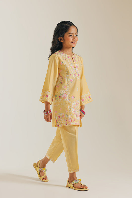 ETHNC GIRLS EMBROIDERED SUIT