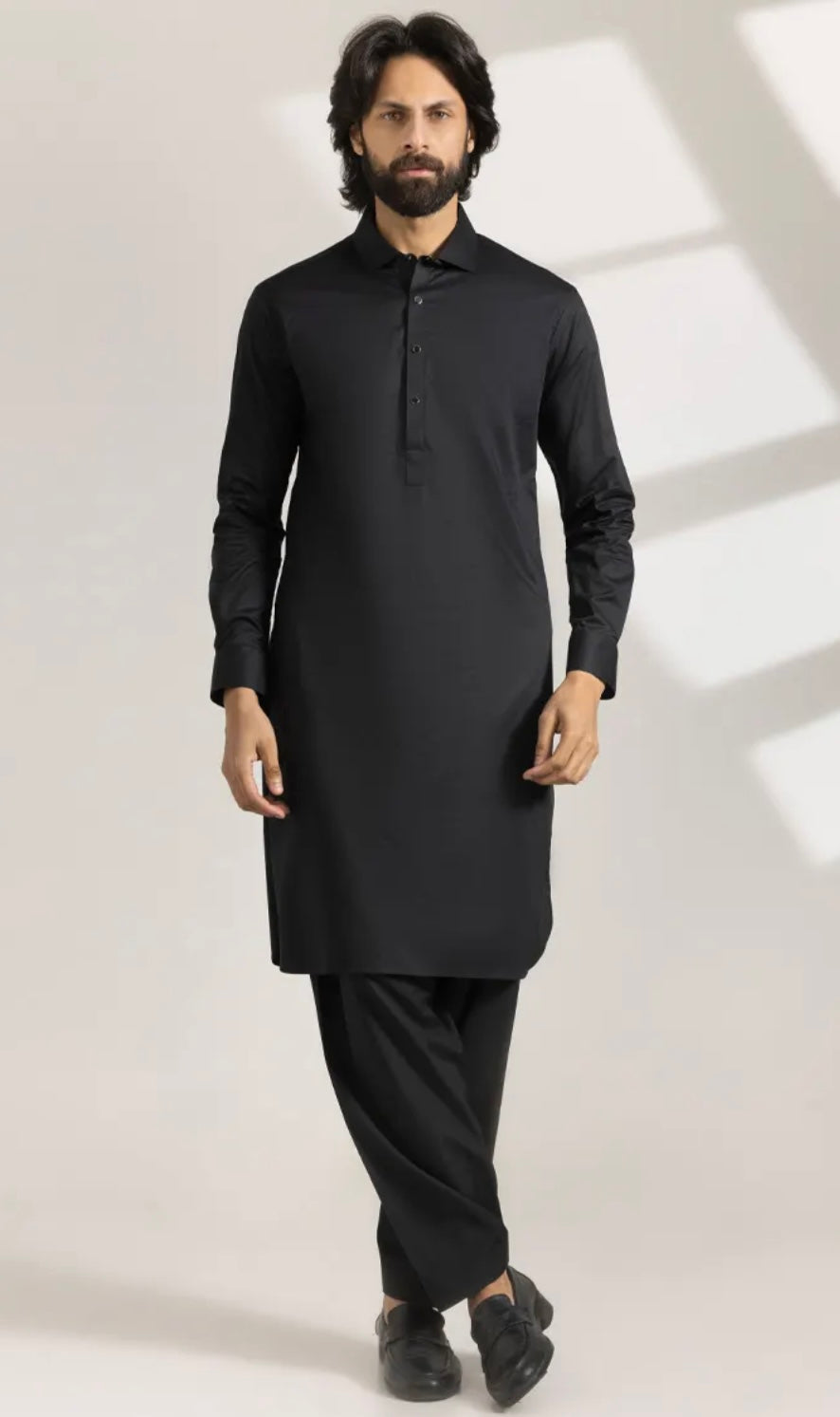 BLACK COTTON CASUAL KAMEEZ SHALWAR