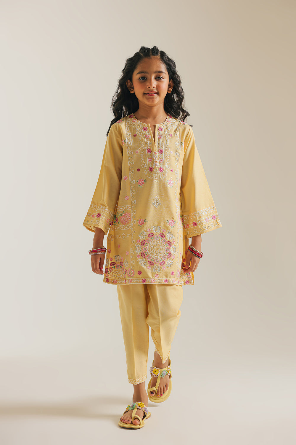 ETHNC GIRLS EMBROIDERED SUIT