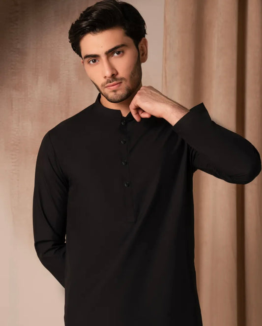 BLACK BLENDED KURTA TROUSER