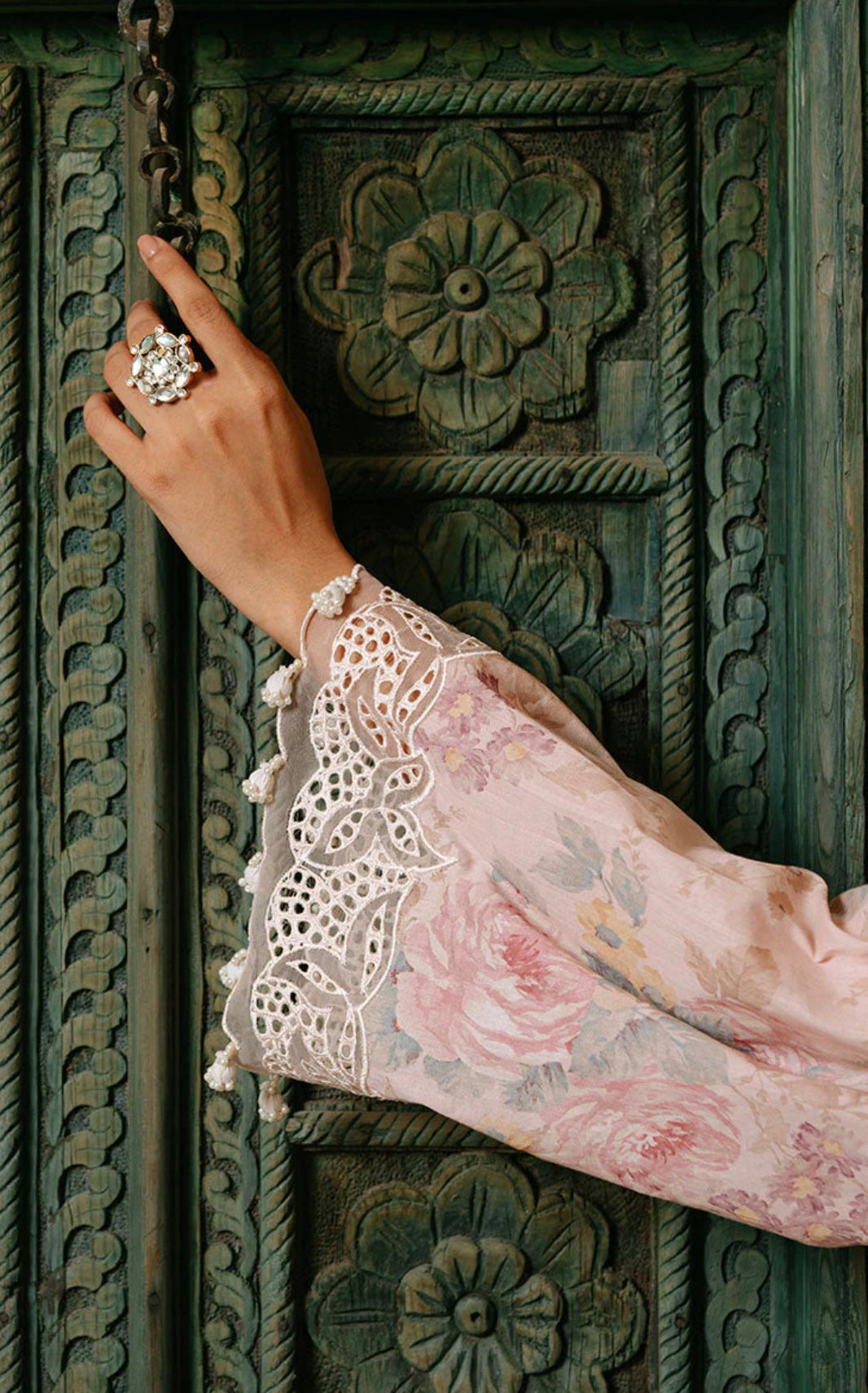 PINK CARNATION-3PC PRINTED CAMBRIC SUIT