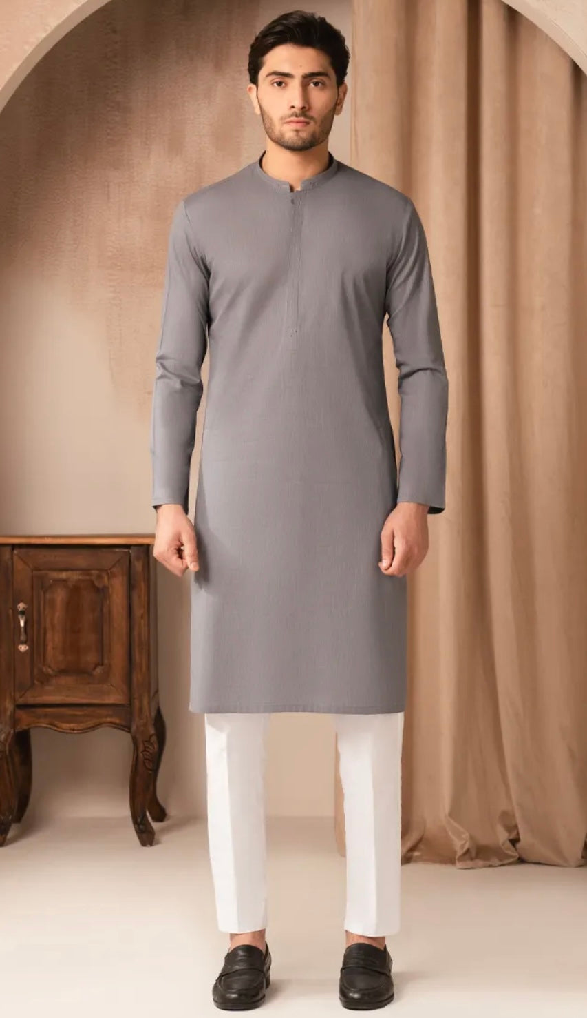 DENIM BLUE COTTON CASUAL KURTA