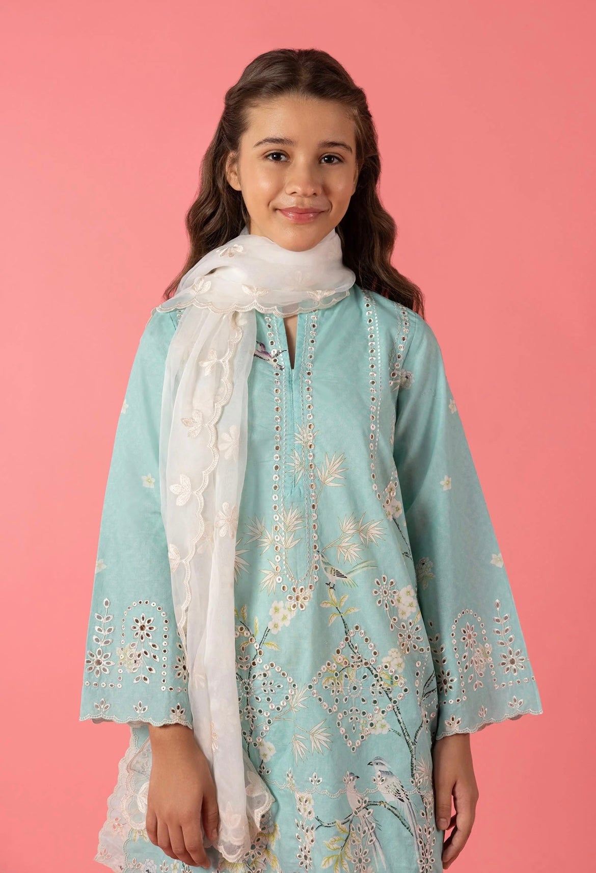 SANA SAFINAZ GIRLS Stitched Kids Embroidered Lawn Suit