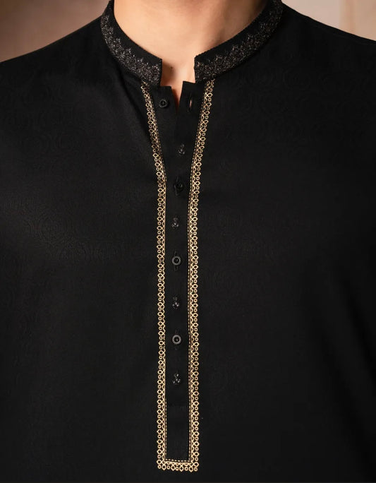 BLACK BLENDED FORMAL KURTA