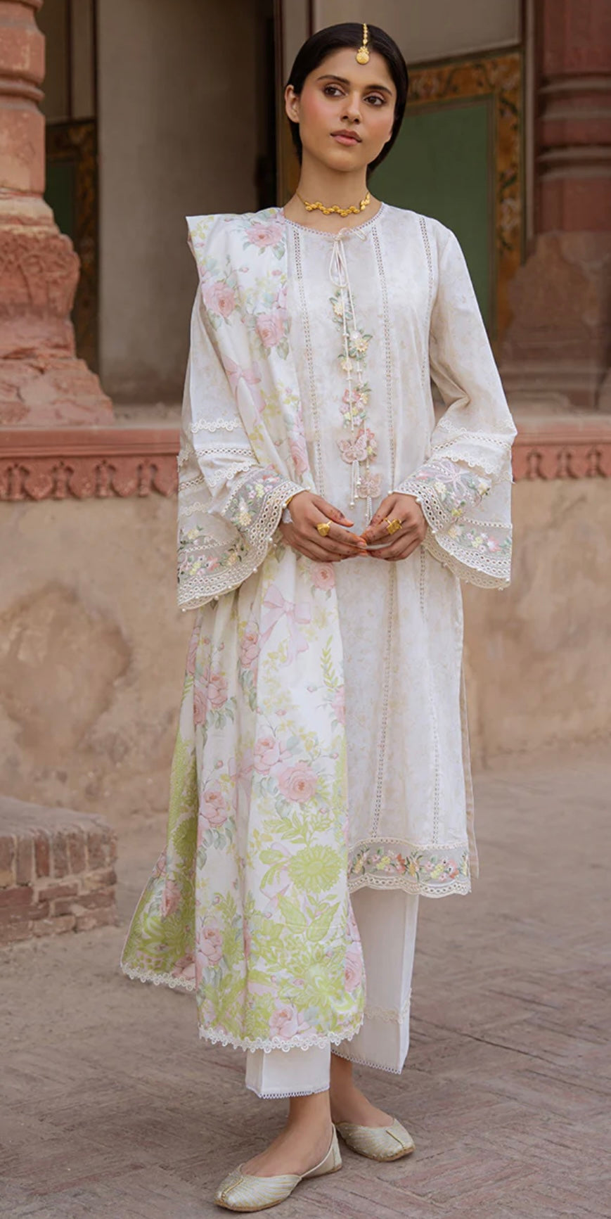 FLORAL GARLAND-3PC PRINTED LAWN SUIT
