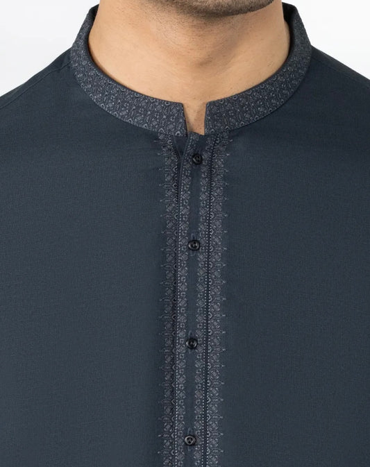 EMERALD GREEN BLENDED SEMI-FORMAL KAMEEZ SHALWAR