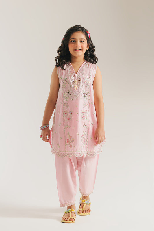 ETHNC GIRLS EMBROIDERED SUIT