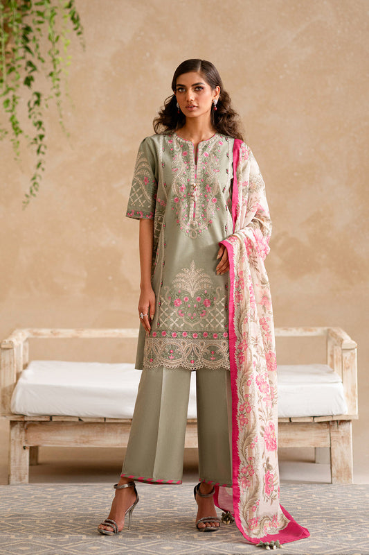 ETHNC WOMEN EMBROIDERED LAWN SUIT