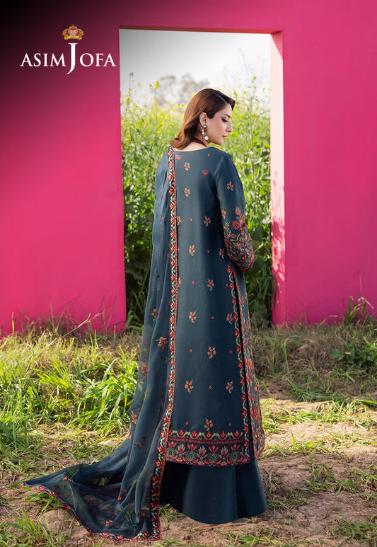 AJELLB-04 EMBROIDERED LAWN STITCHED 3 PCS