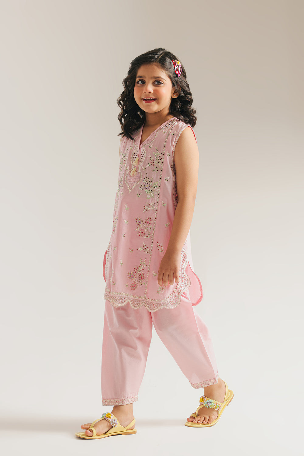 ETHNC GIRLS EMBROIDERED SUIT