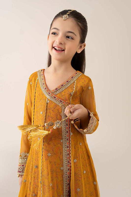 MARIAB GIRLS 3 Piece Embroidered Poly Net Suit