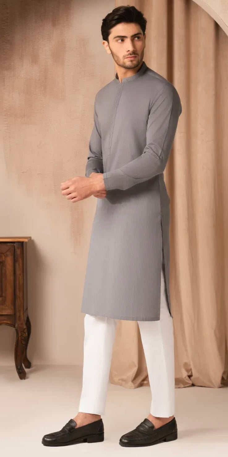 DENIM BLUE COTTON CASUAL KURTA
