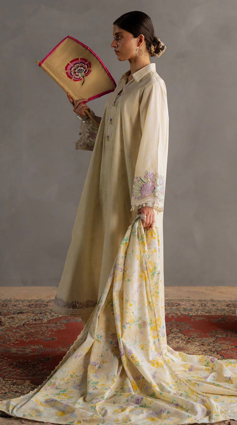 SUNSHINE GLOW-3PC PRINTED LAWN SUIT