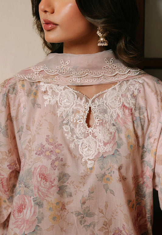 PINK CARNATION-3PC PRINTED CAMBRIC SUIT