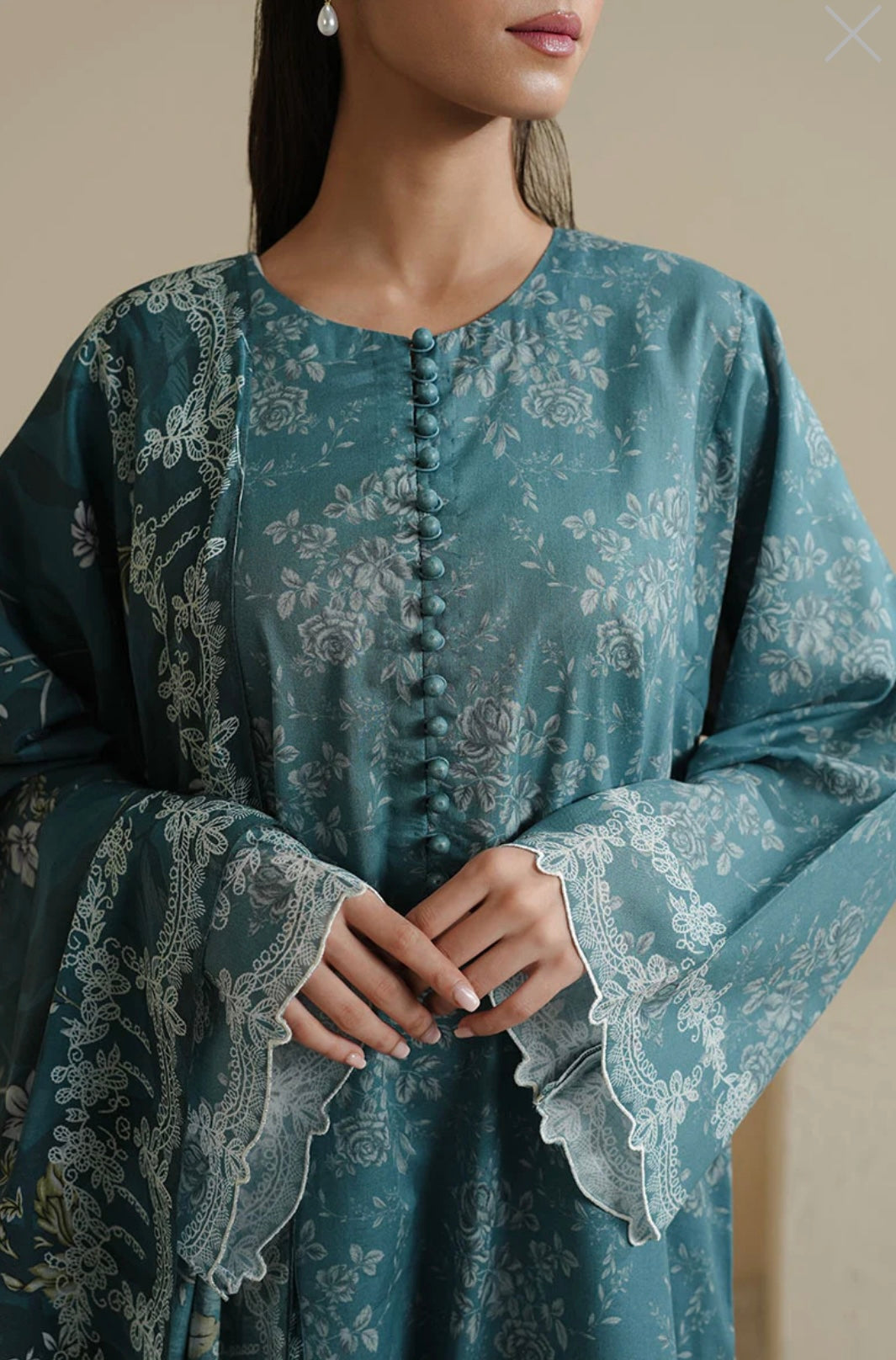 MIDNIGHT TWILIGHT-3PC PRINTED LAWN SUIT