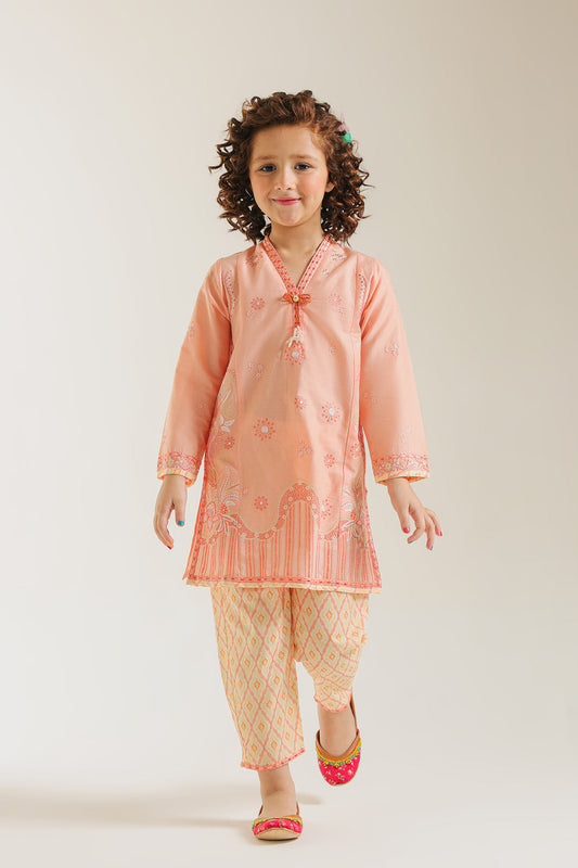 ETHNC GIRLS EMBROIDERED SUIT