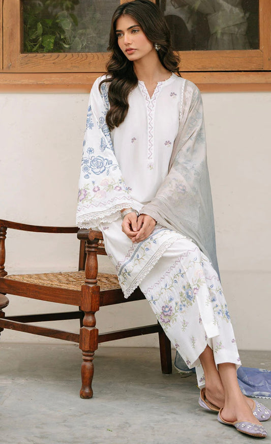 CROSS STITCH - ORNATE GEM-3PC EMBROIDERED CAMBRIC SUIT