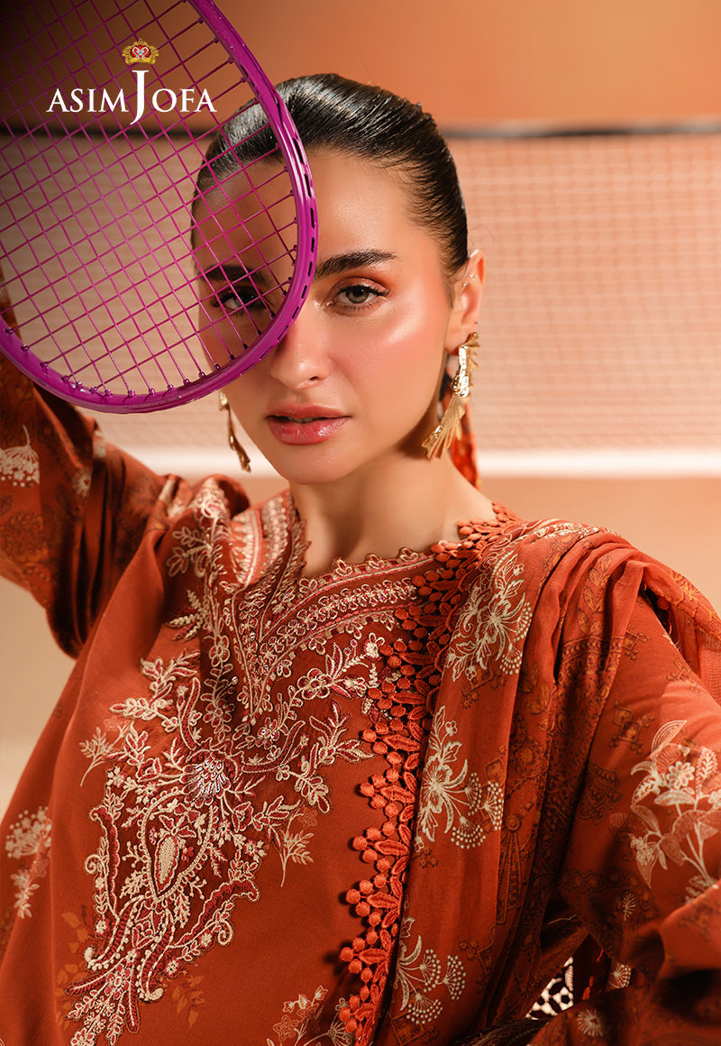 AJUBU-16 Printed Embroidered Lawn 2 Pcs