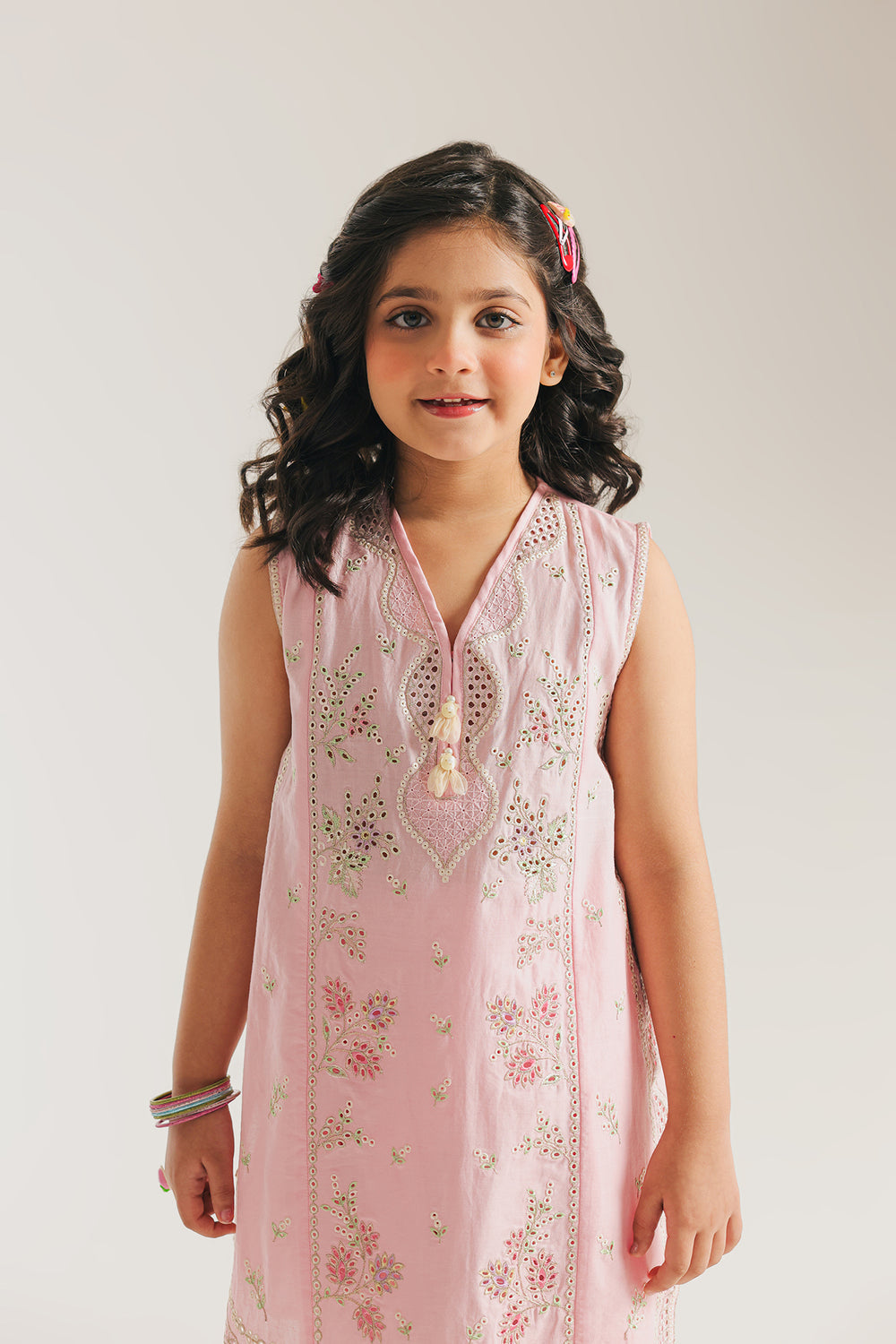 ETHNC GIRLS EMBROIDERED SUIT