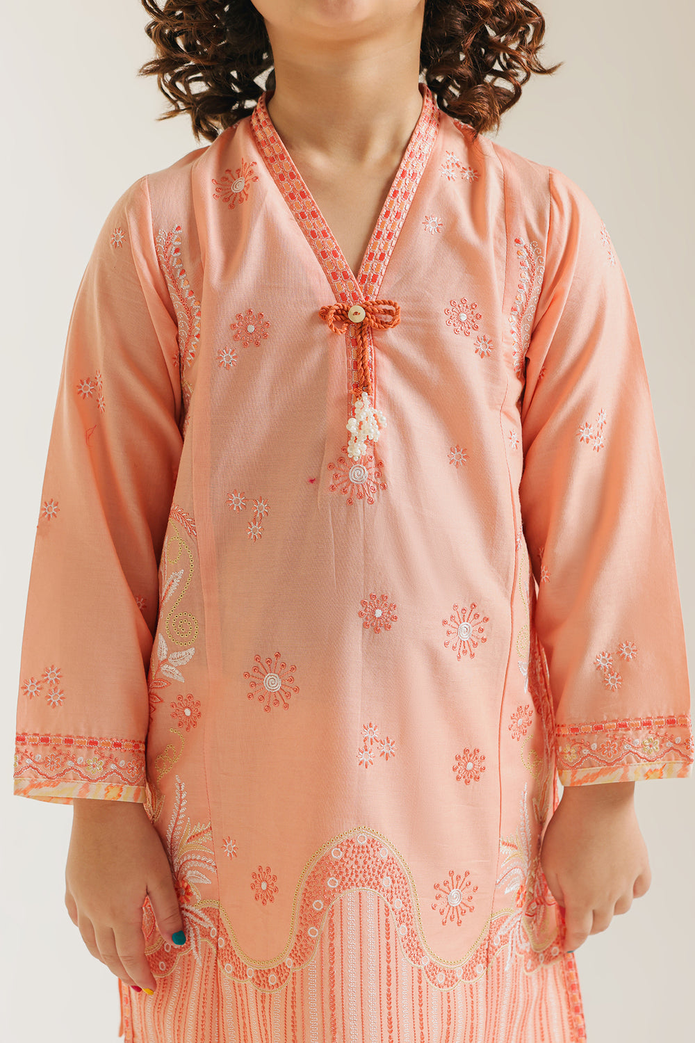 ETHNC GIRLS EMBROIDERED SUIT