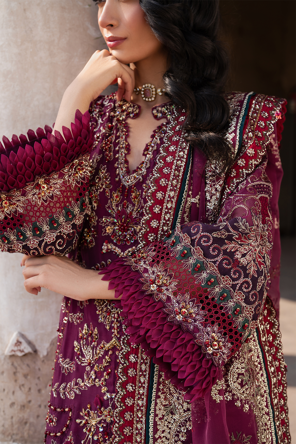 IZNIK ILC-04 EMBROIDERED CHIFFON