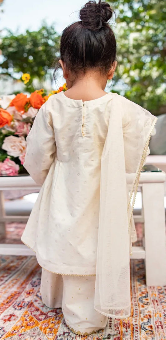 OFF WHITE KHADDI EMBROIDERED 3PC STITCHED