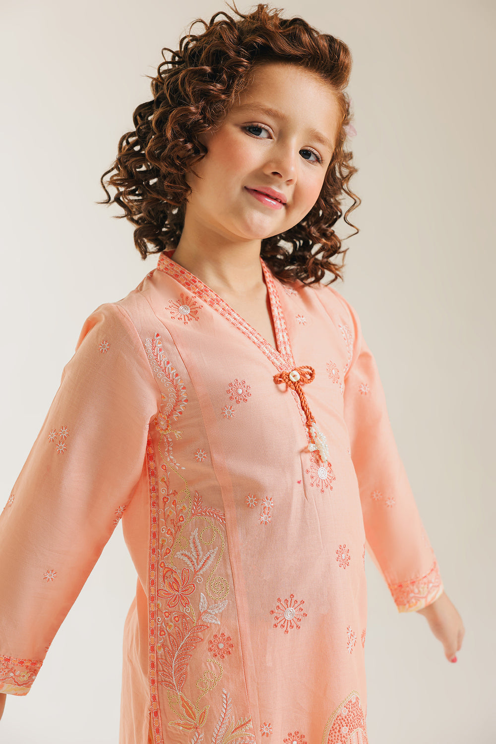 ETHNC GIRLS EMBROIDERED SUIT