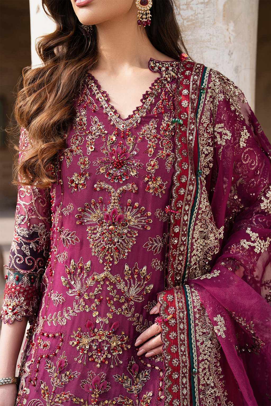 IZNIK ILC-04 EMBROIDERED CHIFFON