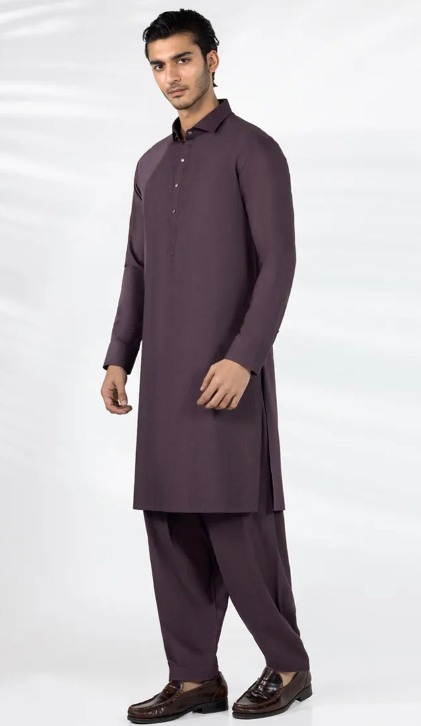 DARK PURPLE BLENDED CASUAL KAMEEZ SHALWAR