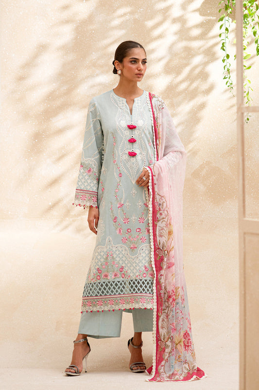 ETHNC WOMEN EMBROIDERED LAWN SUIT