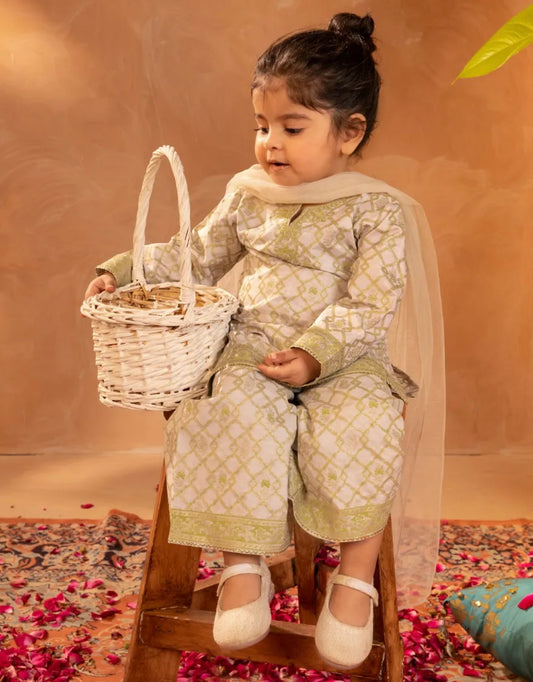 GREEN SILK EMBROIDERED 3PC STITCHED