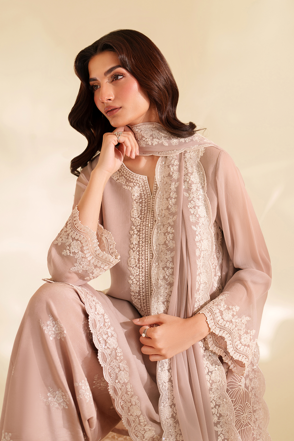 IZNIK CC-79 EMBROIDERED CHIFFON