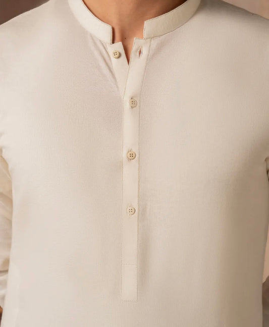 CREAM COTTON CASUAL KURTA
