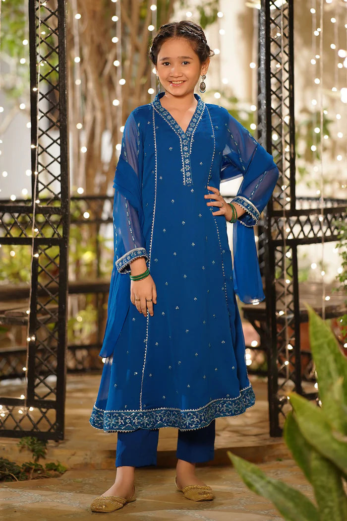 CHIFFON EMBROIDERED 3 PC SUIT