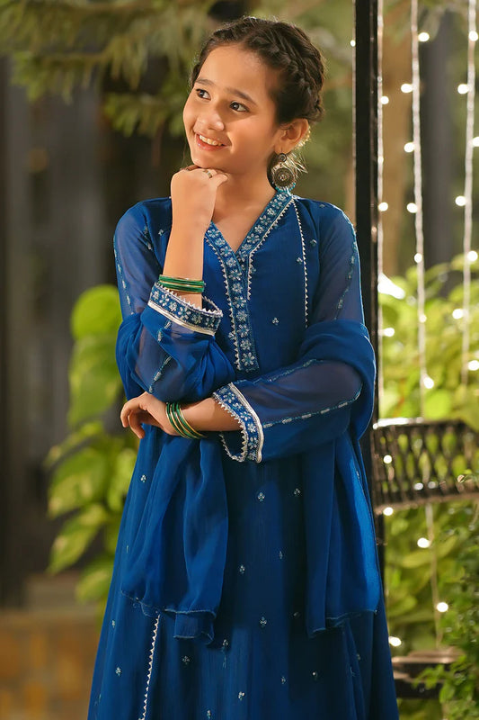 CHIFFON EMBROIDERED 3 PC SUIT