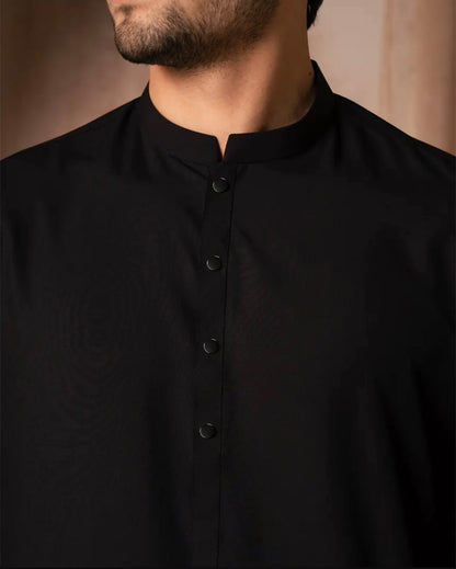 BLACK BLENDED KURTA TROUSER