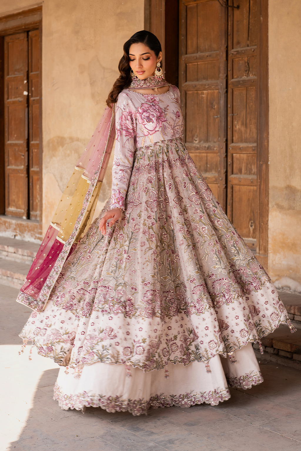 IZNIK ILC-08 EMBROIDERED PRINTED SILK