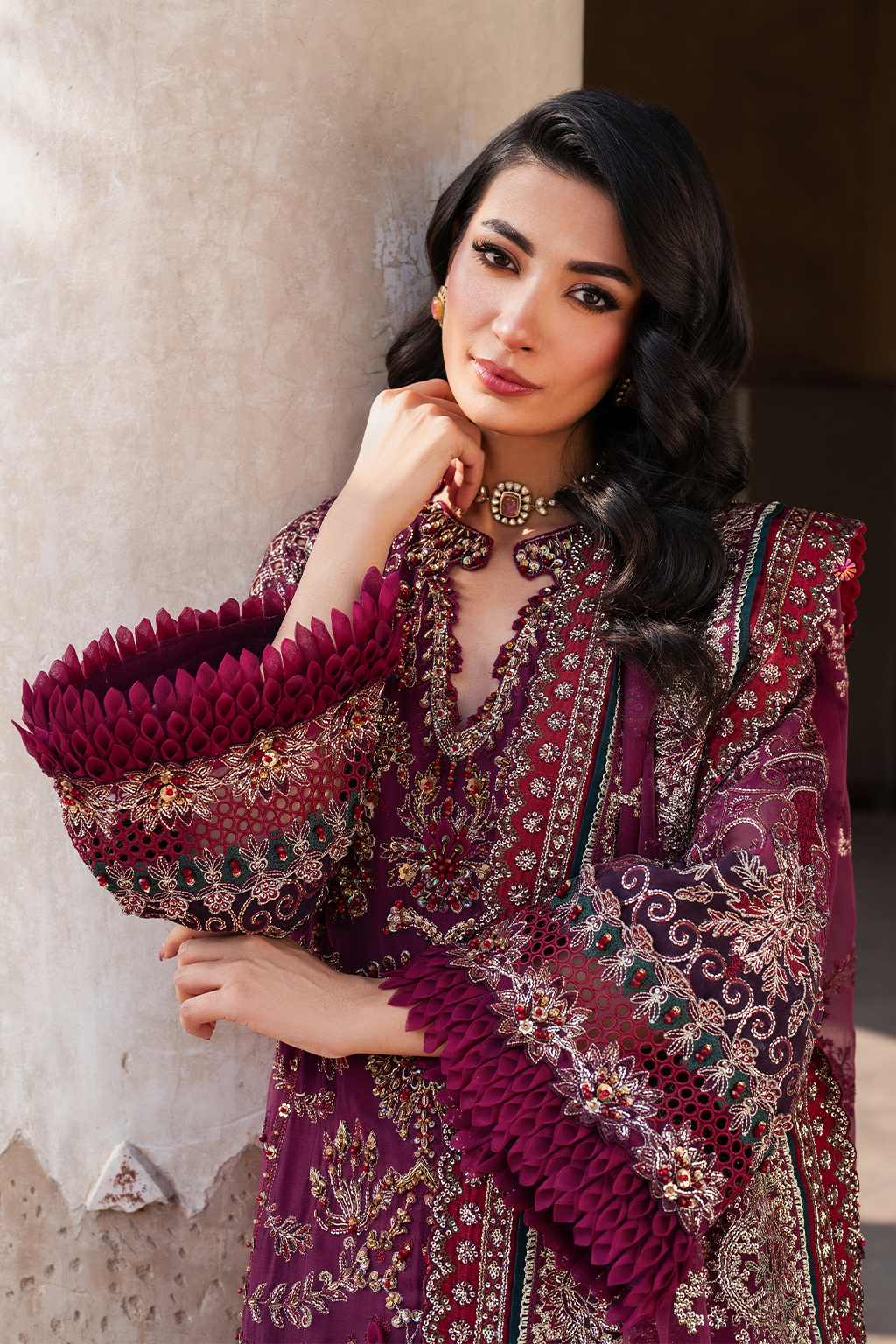 IZNIK ILC-04 EMBROIDERED CHIFFON