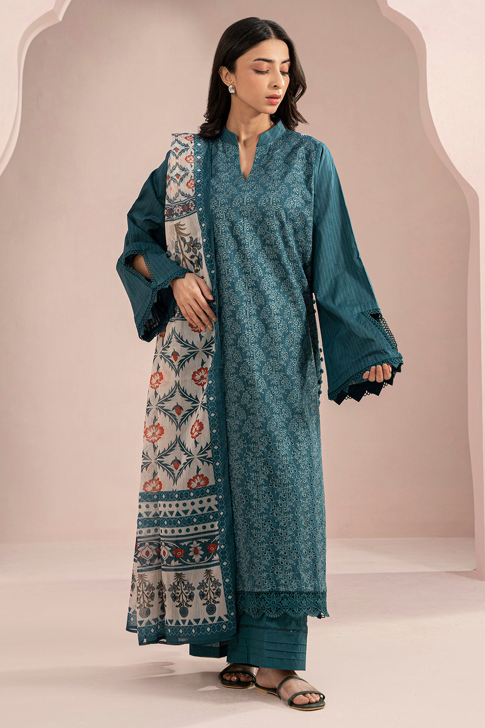 Embroidered Shirt Shalwar Dupatta - 0537