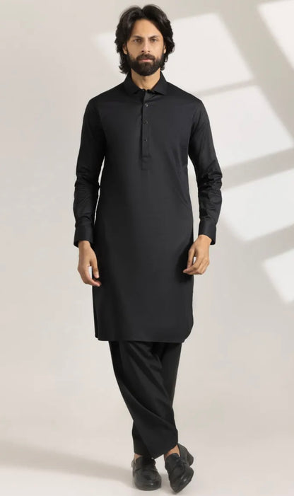 BLACK COTTON CASUAL KAMEEZ SHALWAR