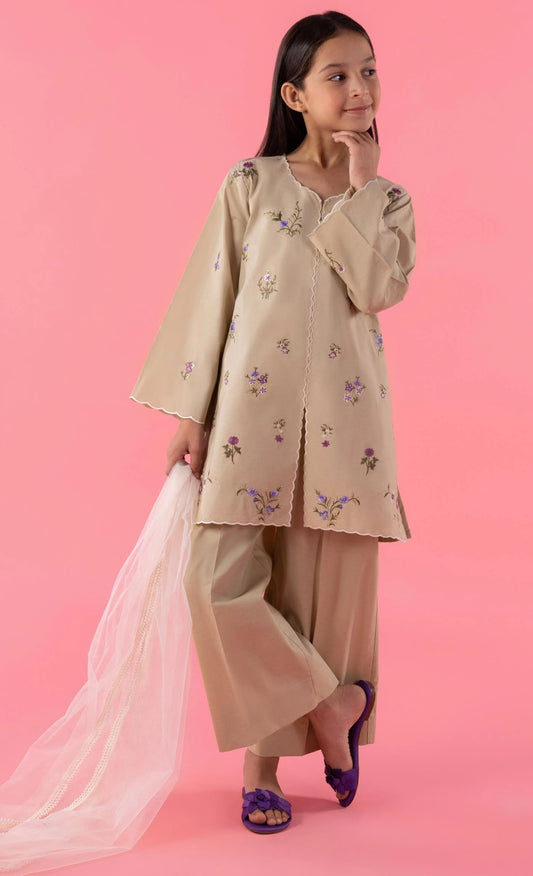SANA SAFINAZ GIRLS Stitched Kids Embroidered Lawn Suit
