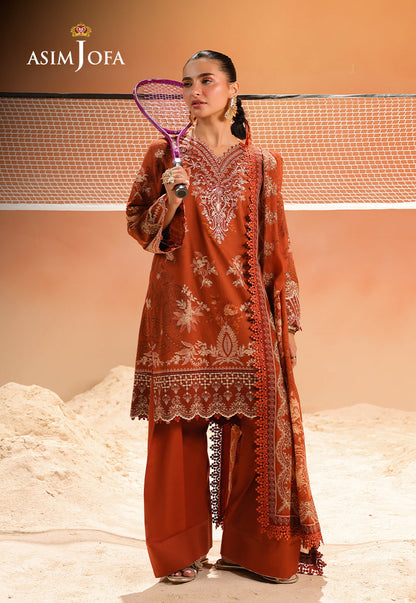 AJUBU-16 Printed Embroidered Lawn 2 Pcs