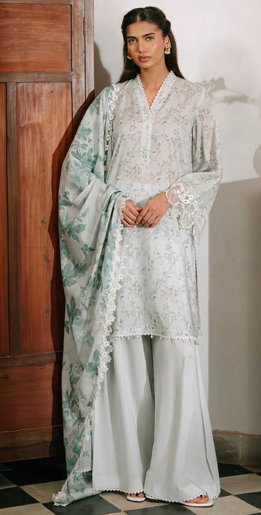 CROSS STITCH - TROPICAL BEAM-3PC PRINTED CAMBRIC SUIT