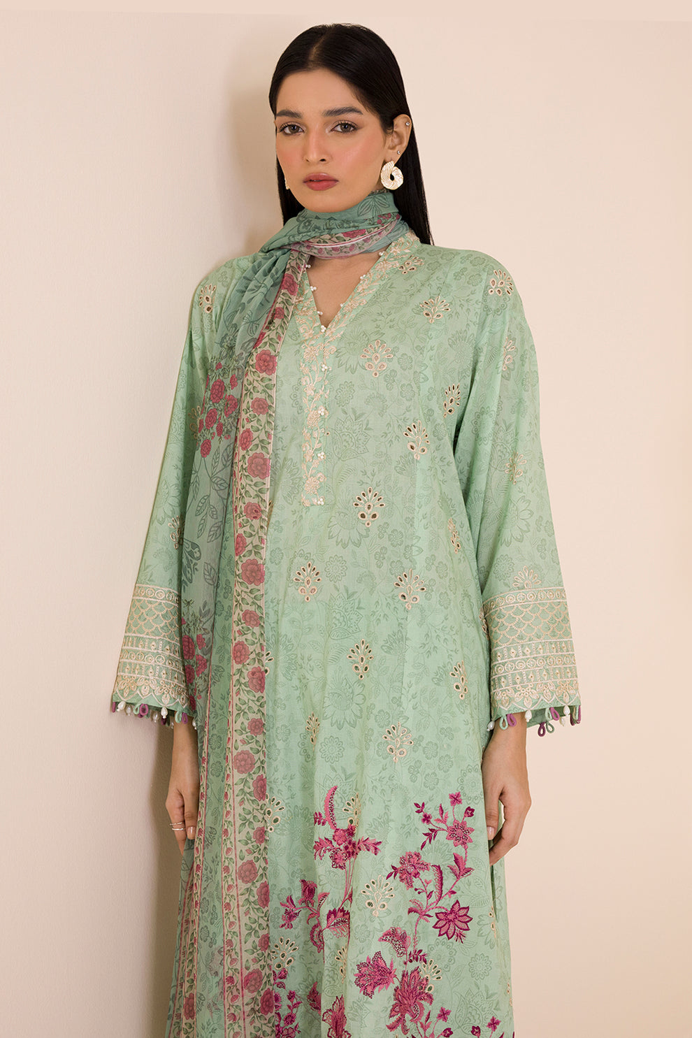 Embroidered Shirt Shalwar Dupatta - 0056