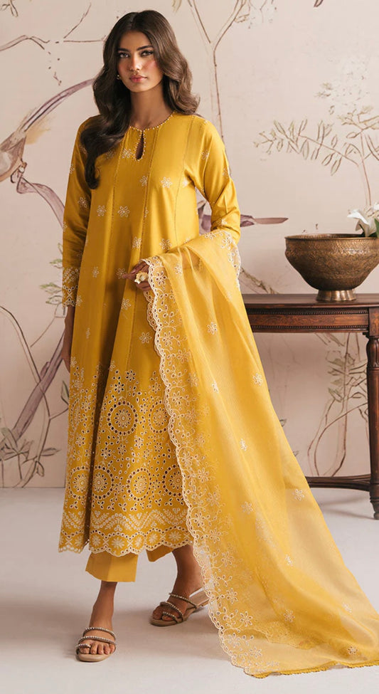 AMBER GLOW-3PC CHIKANKARI SUIT