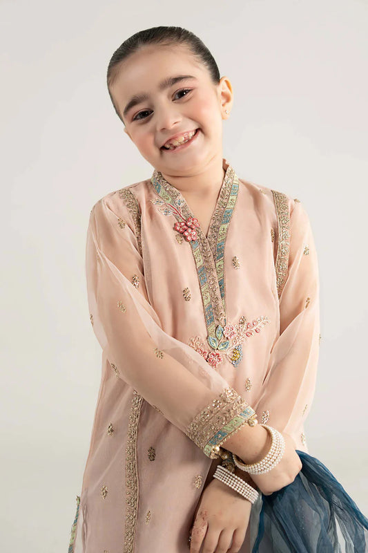 MARIAB GIRLS 3 Piece Embroidered Poly Organza Suit