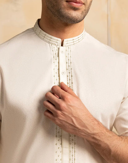 OFF WHITE BLENDED FORMAL KAMEEZ SHALWAR