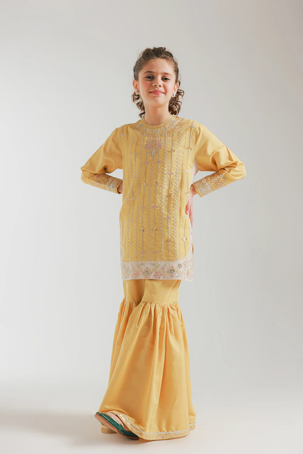 ETHNC GIRLS EMBROIDERED SUIT
