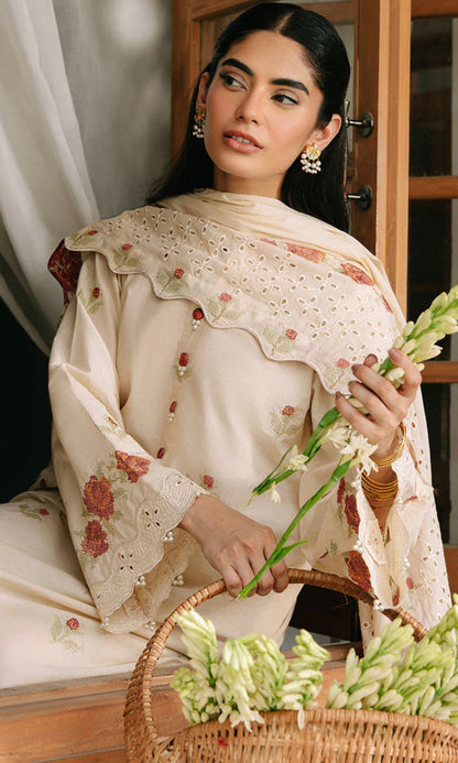 SUNSET ORCHARD-3PC EMBROIDERED CAMBRIC SUIT