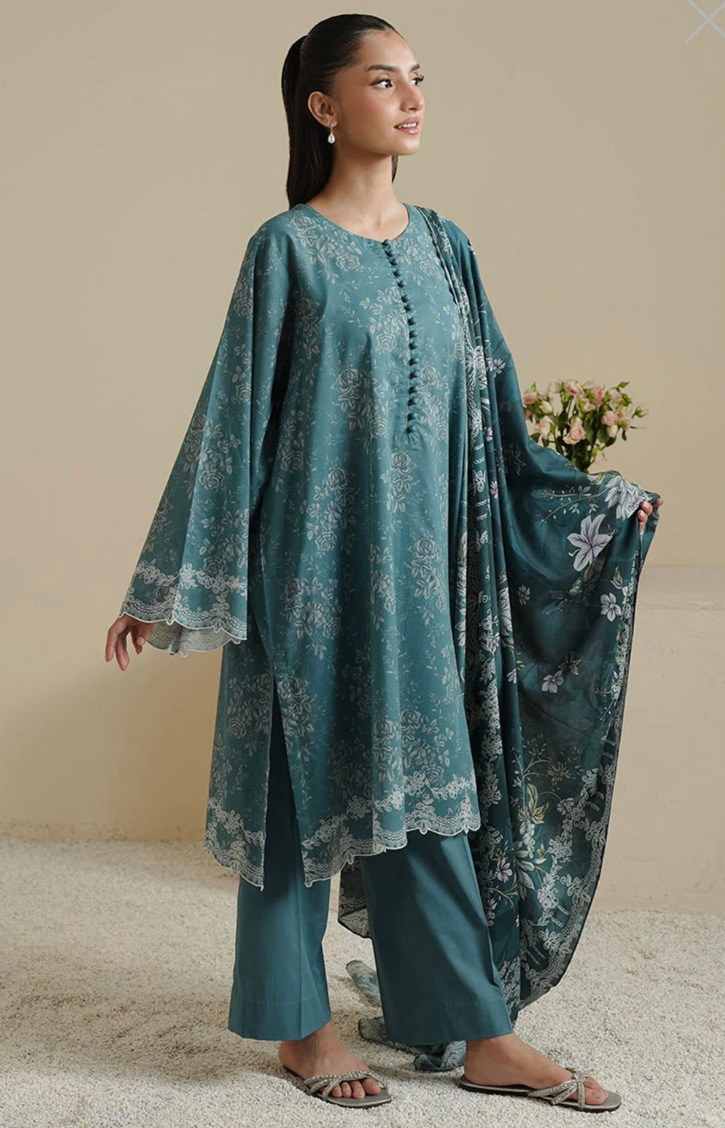 MIDNIGHT TWILIGHT-3PC PRINTED LAWN SUIT